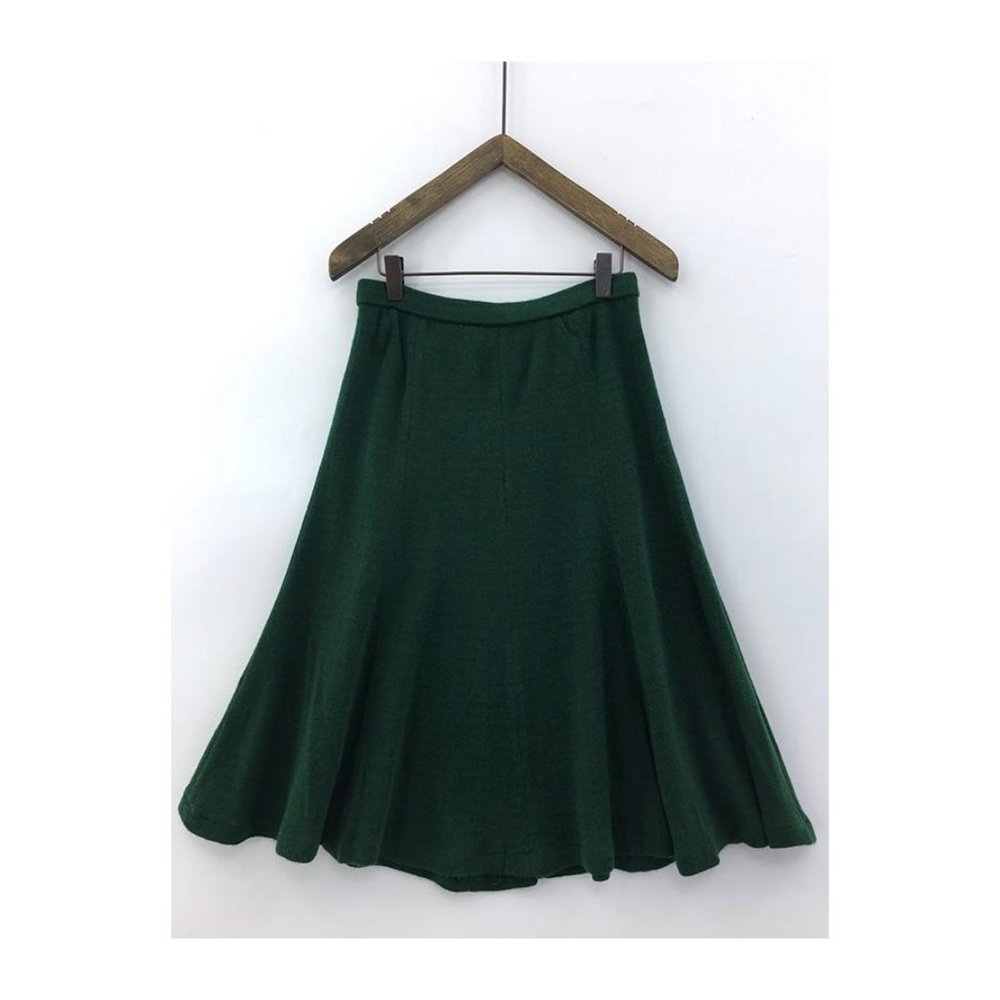 Flared Wool Blend Skirt